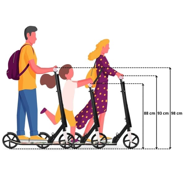 HyperMotion tohjulet scooter VIBE til børn 7+ og unge, max belastning op til 100 kg, aluminium, foldbar. LYSERØD