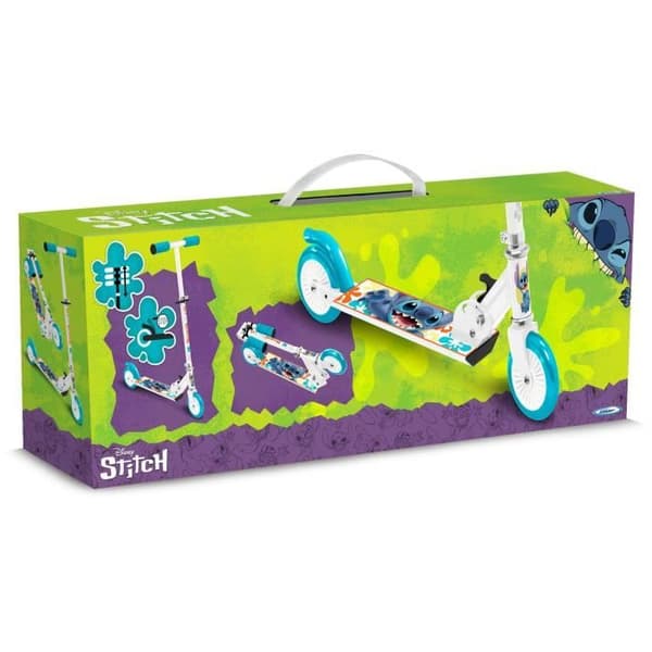 Fällbar skoter - DISNEY - STITCH - Säker fällmekanism - Bakre fotbroms - Justerbar höjd