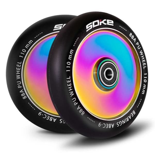 Scooterhjul 110 mm massiv regnbue 2 stk