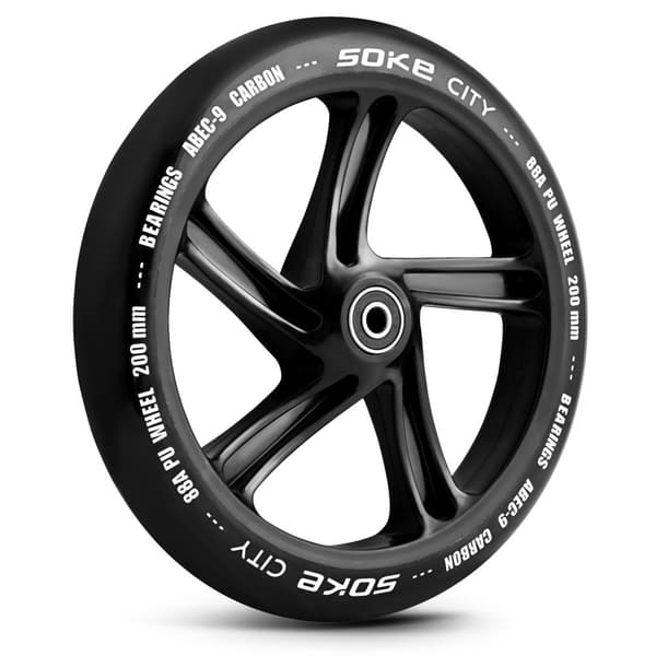 City scooter hjul 200 mm sort, 2 stk
