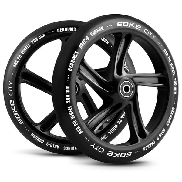 City scooter hjul 200 mm sort, 2 stk