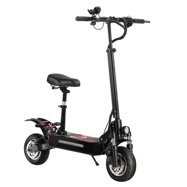 Q7Pro El-Scooter Voksen 52V 19Ah 1600W*2 Dobbeltmotor 10 Tommer E-Scooter 200KG Maks. belastning 60-70KM Rækkevidde med sæde