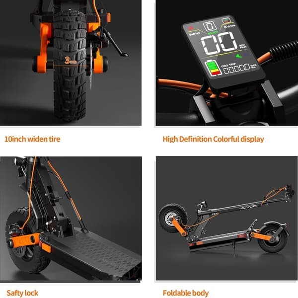 JOYOR S10-S-Z el-scooter, 1000W*2 dobbeltmotorer, 18AH batteri, 10 tommer luftdæk, blinklys.