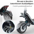 Miniatyrbild 9 av 10: JOYOR E8-S elskoter, 1600W*2 dubbla motorer, 72V 31,5Ah batteri, främre och bakre stötdämpare, 11-tums pneumatiska däck, hydrauliska bromsar.