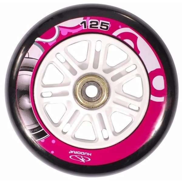 Trottinette - HUDORA - Stora hjul 125 - Aluminium - Rosa - Friktionsbroms
