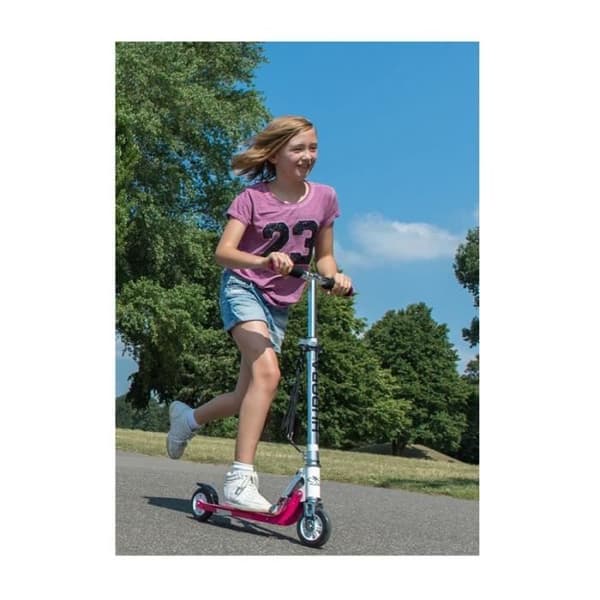 Trottinette - HUDORA - Stora hjul 125 - Aluminium - Rosa - Friktionsbroms