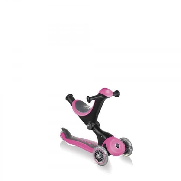 GLOBBER - GO-UP DELUXE 3-hjuls utvecklande skoter med fotstöd, rosa