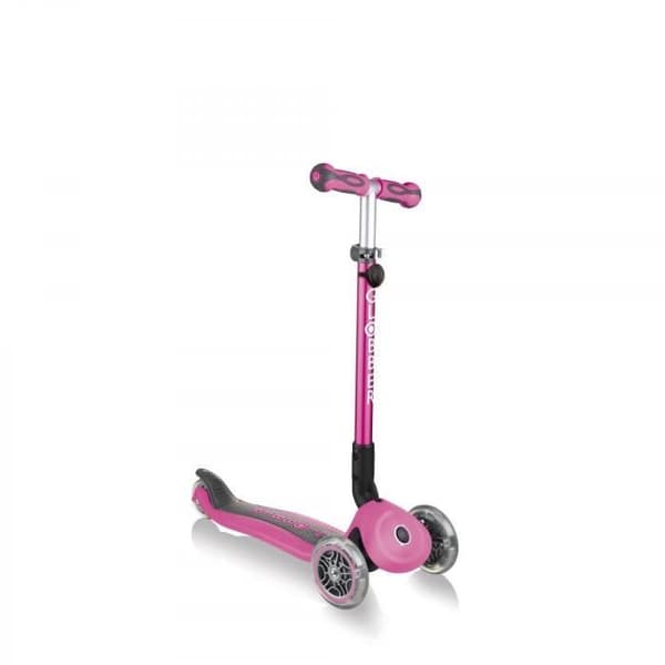 GLOBBER - GO-UP DELUXE 3-hjuls utvecklande skoter med fotstöd, rosa
