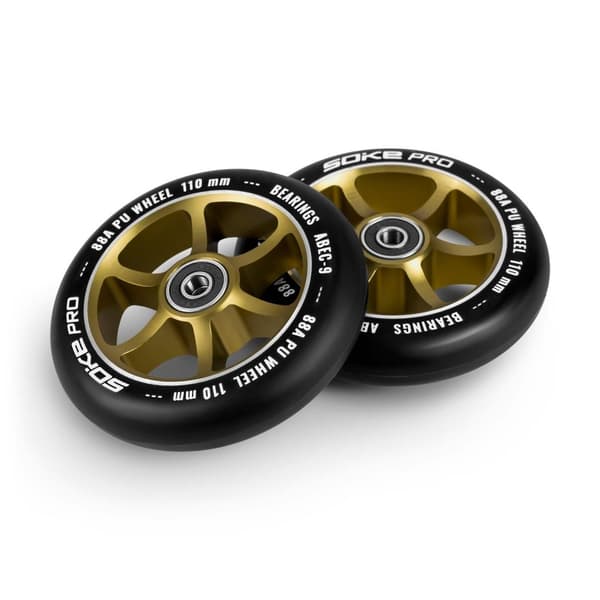 Scooterhjul 110 mm guld 2 stk