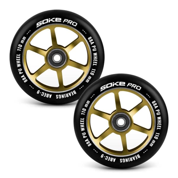Scooterhjul 110 mm guld 2 stk