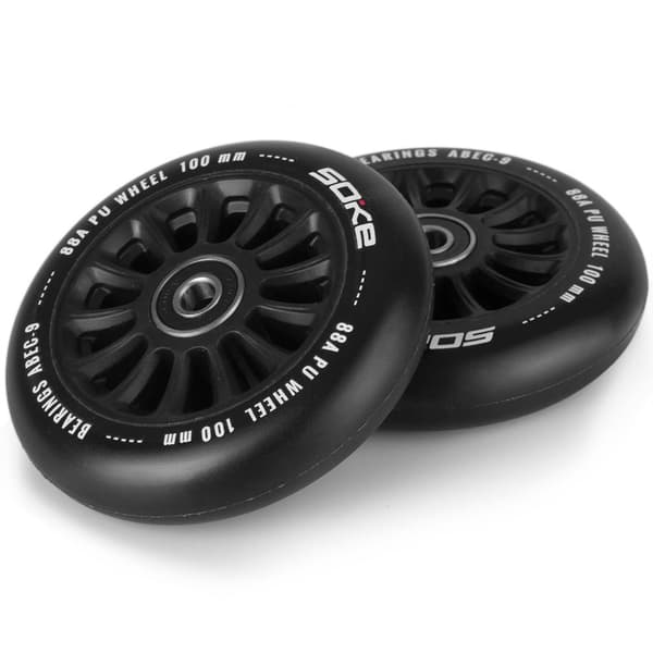 Scooterhjul B100 mm sort 2 stk