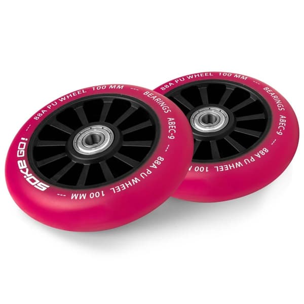 Scooterhjul 100 mm rubin 2 stk