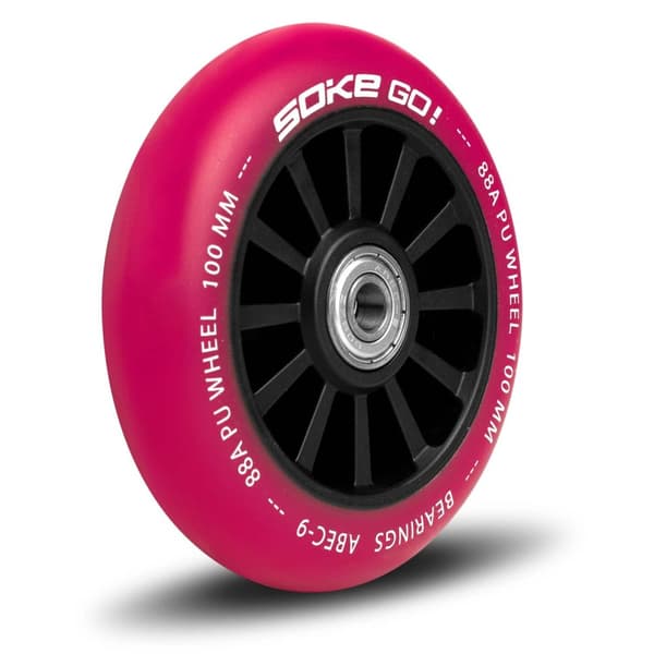 Scooterhjul 100 mm rubin 2 stk