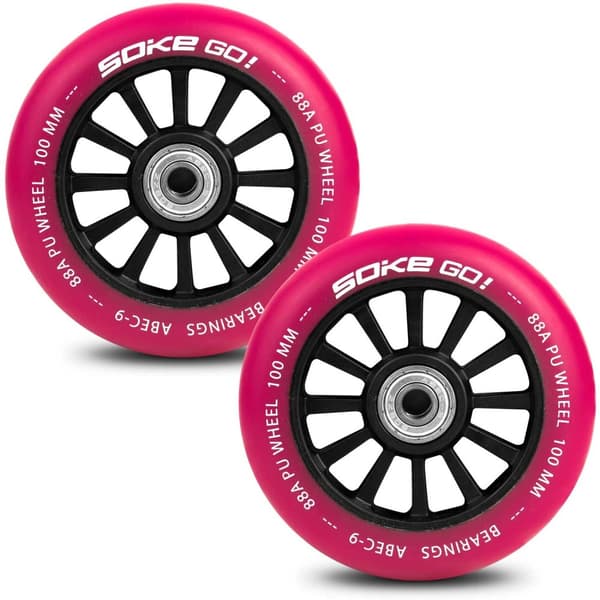 Scooterhjul 100 mm rubin 2 stk