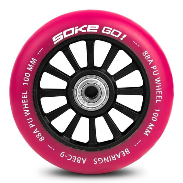Scooterhjul 100 mm rubin 2 stk