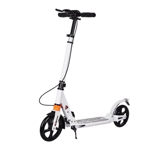 Sammenklappelig scooter med justerbar højde, robust aluminiums konstruktion, støddæmpende PU-hjul,sort