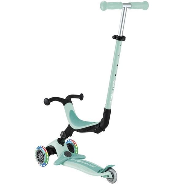 Globber - GO-UP ACTIVE PLUS LIGHTS Evolutionär skoter med säte - Mintgrön
