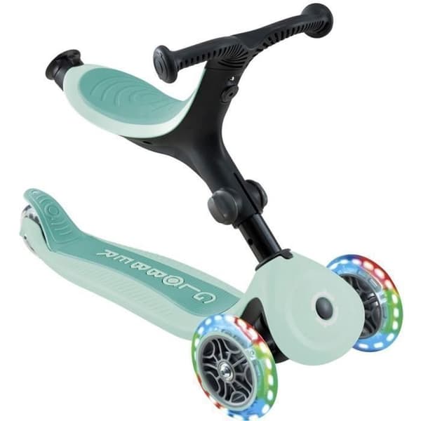 Globber - GO-UP ACTIVE PLUS LIGHTS Evolutionär skoter med säte - Mintgrön