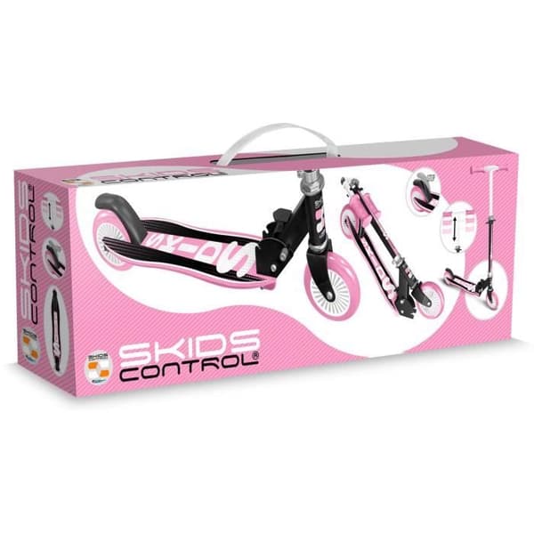 Ergonomisk hopfällbar skoter PP Deck rosa SKIDS CONTROL