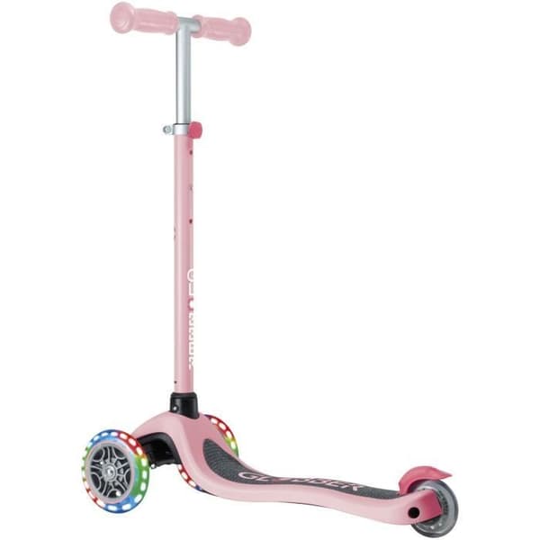 3-hjuls skoter - GLOBBER - PRIMO LIGHTS - Pastellrosa - Lysande hjul - 2 till 7 år - 50 Kg
