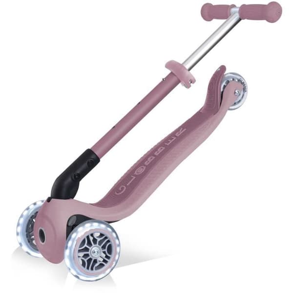 Hopfällbar 3-hjuls skoter - GLOBBER - JUNIOR LIGHTS ECOLOGIC - Hallonrosa - Lysande - Återvunnen plast - 2 till 6 år - 50 Kg