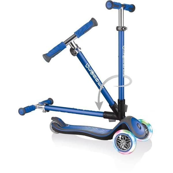 GLOBBER Elite Deluxe Lights Scooter 3 Wheels - Navy Blue