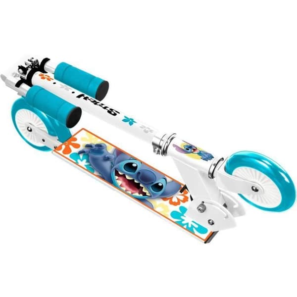 Fällbar skoter - DISNEY - STITCH - Säker fällmekanism - Bakre fotbroms - Justerbar höjd