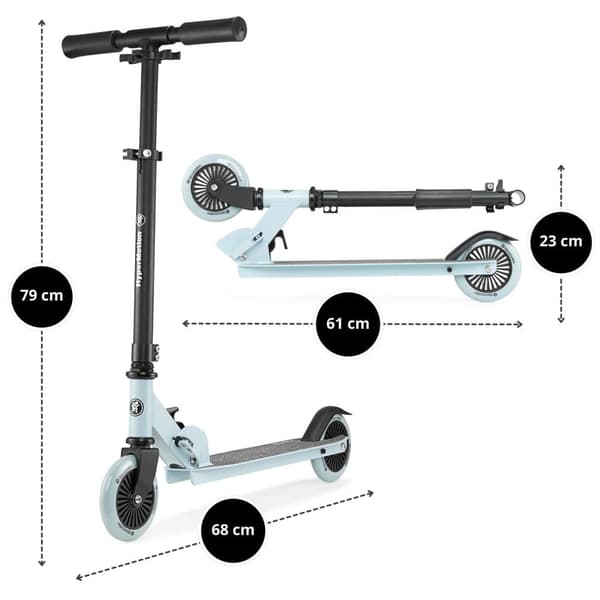 Børnescooter 3-8 år, Tohjulet løbehjul WILLY, Foldbar, Justerbar styrhøjde, Gummihjul, Skridsikker platform