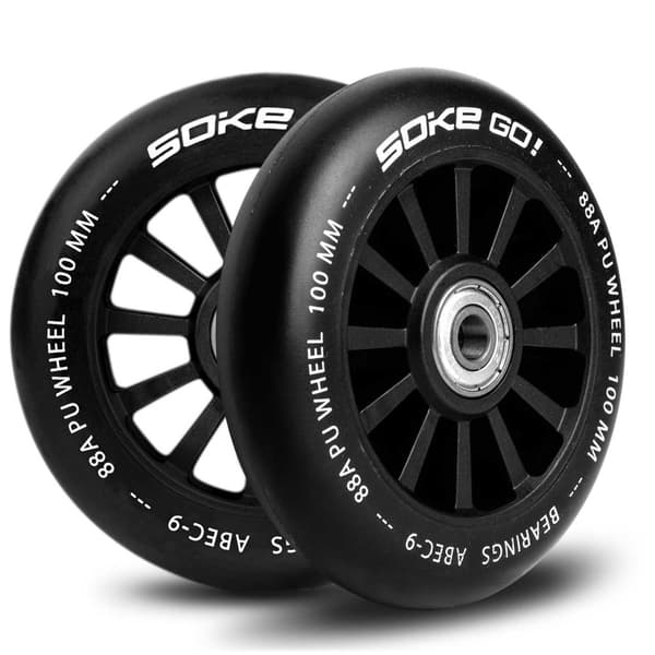 Scooterhjul 100 mm sort 2 stk