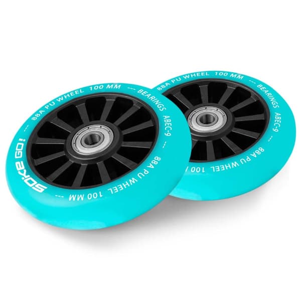 Scooterhjul 100 mm turkis 2 stk