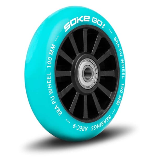 Scooterhjul 100 mm turkis 2 stk