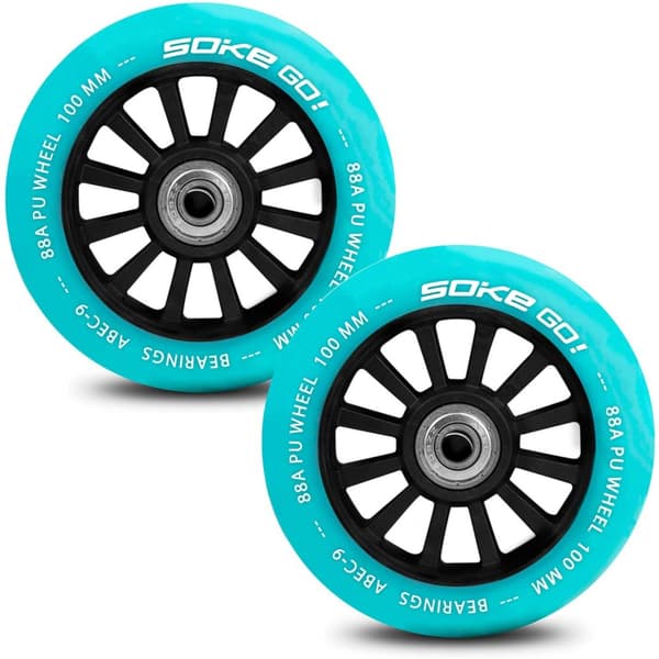 Scooterhjul 100 mm turkis 2 stk
