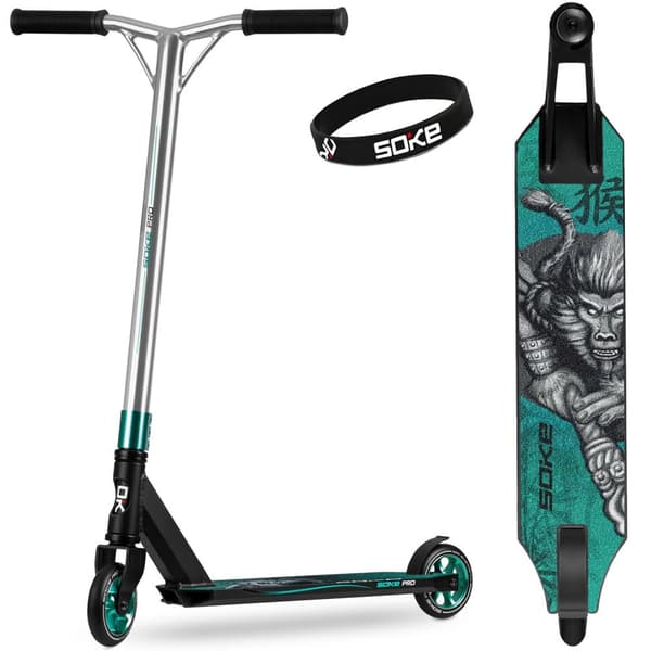 SOKE PRO Stuntskoter Silver-Turkos