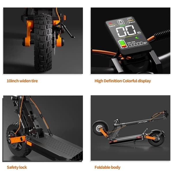 Joyor S8 elektrisk skoter, 600W motor, 48V 26AH batteri, 10 tums däck, 25 km/h Max hastighet, 90 km räckvidd.
