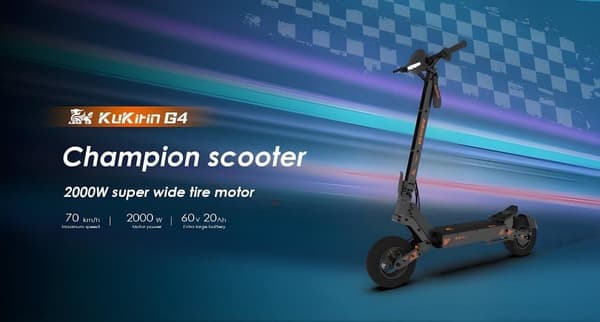 KuKirin G4 11 tuuman laajennettu sähköskootteri maastorenkaille, 2000W yhden vedon tehokas moottori, 60V20Ah akku, maksiminopeus 70km / h