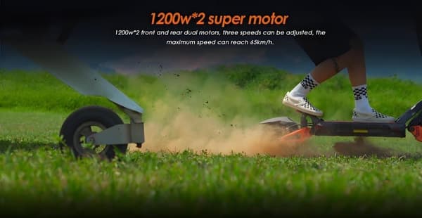 KuKirin G3 Pro taitettava sähköskootteri, 1200w * 2 kaksikäyttöinen moottori, 23.4Ah irrotettava akku, kaksi latausporttia, suurin nopeus 65km / h