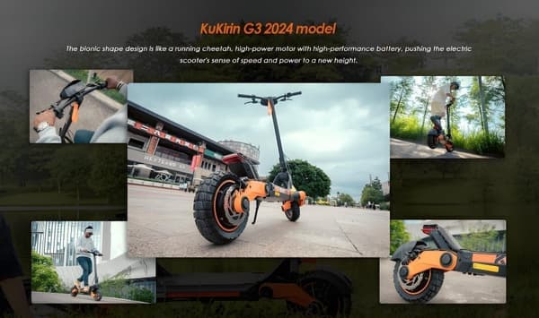 KuKirin G3 elektrisk scooter, 1200W motor, 52V18Ah batteri, maks. hastighed 50 km/t, dobbelt skivebremsesystem foran og bag