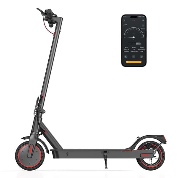 iScooter i9 elektrisk scooter, 30 km rækkevidde og 30 km/t, 350W motor, Smart App, dobbelte bremser, foldbar elektrisk scooter