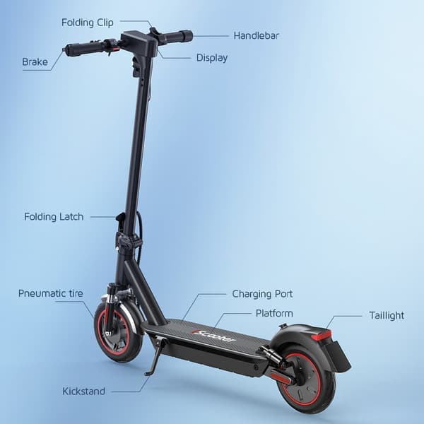 iScooter i10 Max 750W elektrisk skoter,96 km räckvidd & 45 km/h,10" däck,hopfällbar pendlingsscooter,smart APP,blinkers