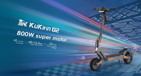 KuKirin G2 elektrisk scooter til voksne, 800w motor, 48V15Ah batteri, rækkevidde op til 55 km, maks. hastighed 45 km/t, maks. belastning 120 kg