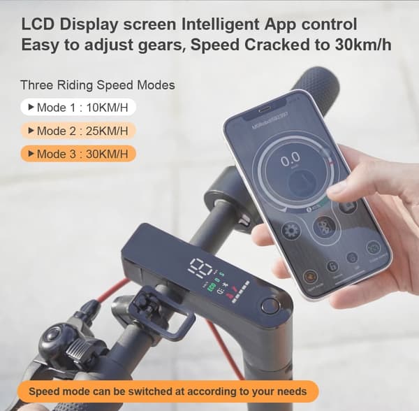 iScooter i9 Pro foldbar elektrisk scooter, 350 W motor, maks. hastighed 30 km / t, Support miniRobot APP, dobbelt bremse