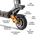 Pikkukuva 4 / 11: KuKirin G3 Pro kaksimoottorinen off-road sähköskootteri, 2400W moottori, jopa 65KM/H, 23AH akku, kestävyys: noin 80KM, hydraulijarru.