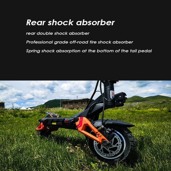 KuKirin G3 Pro kaksimoottorinen off-road sähköskootteri, 2400W moottori, jopa 65KM/H, 23AH akku, kestävyys: noin 80KM, hydraulijarru.