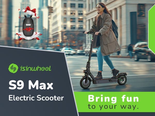 iSinwheel S9 Max foldbar elektrisk scooter 500W, maksimal hastighed 25 km/t, rækkevidde 30 km, intelligent APP, LED-skærm