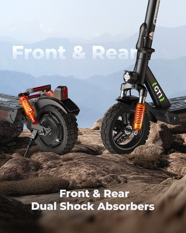 iSinwheel GT1 Offroad sähköskootteri 10", 800W moottori, 48V 10Ah akku, suurin nopeus 45km/h, kantama 45km, Smart APP, LED-näyttö