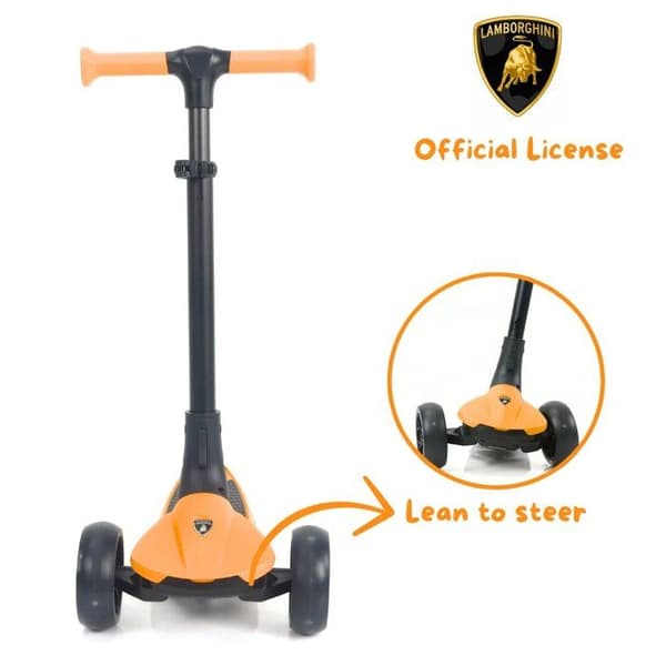 Fällbar Sparkcykel för Barn Lamborghini - med Belysning - 3 till 6 år - Orange