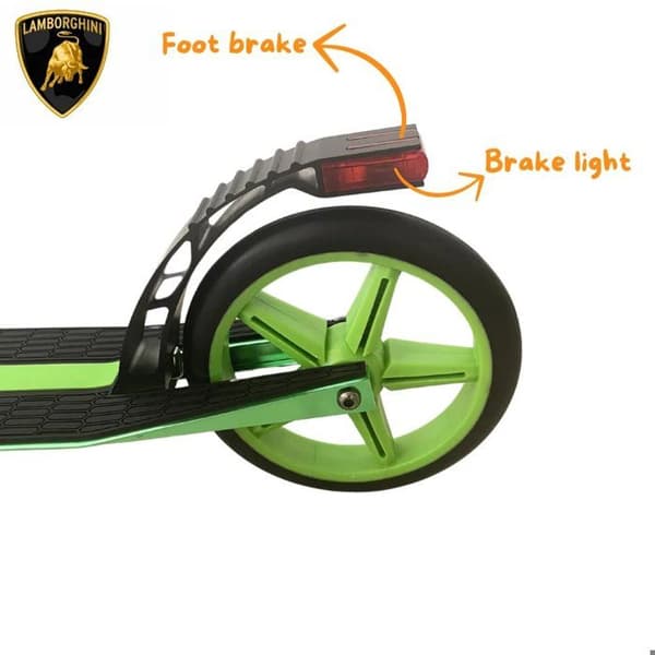 Fällbar Sparkcykel för Barn Lamborghini - 6+ år - med Bromsljus - Grön