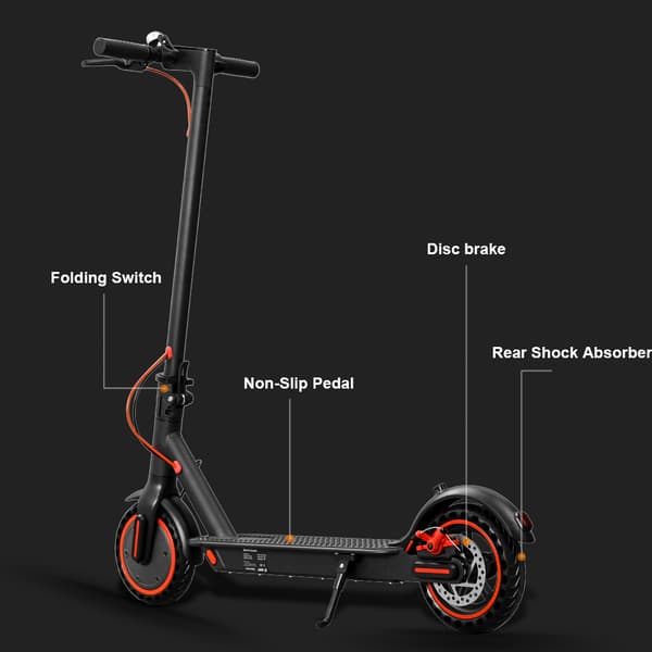 HS 04Pro foldbar elektrisk scooter 8,5", 350W motor, 36V10.4AH batteri, maksimal hastighed 25 km / t, rækkevidde 35-40 km