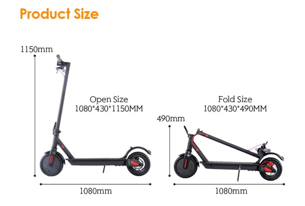 HS 04Pro foldbar elektrisk scooter 8,5", 350W motor, 36V10.4AH batteri, maksimal hastighed 25 km / t, rækkevidde 35-40 km