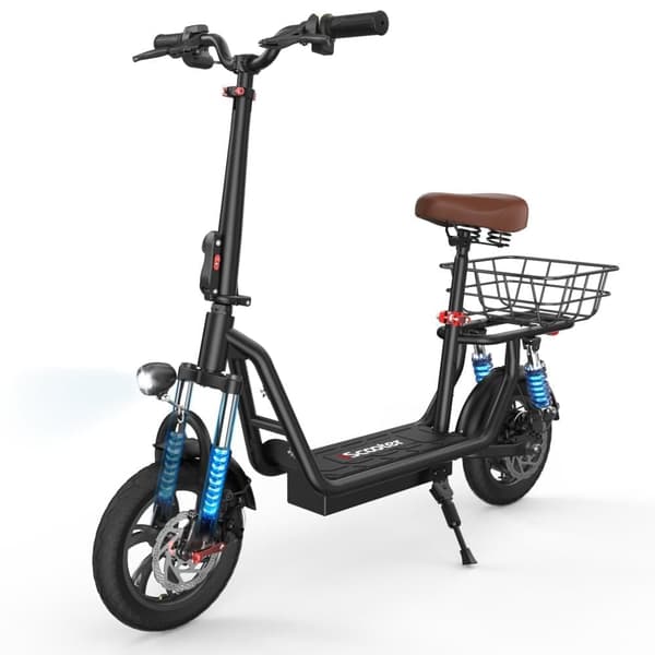 iScooter i12 sähköskootteri istuimella, 500W moottori, kantama 35km, suurin nopeus 25km / h, 12 tuuman renkaat, kaksoisjousitus